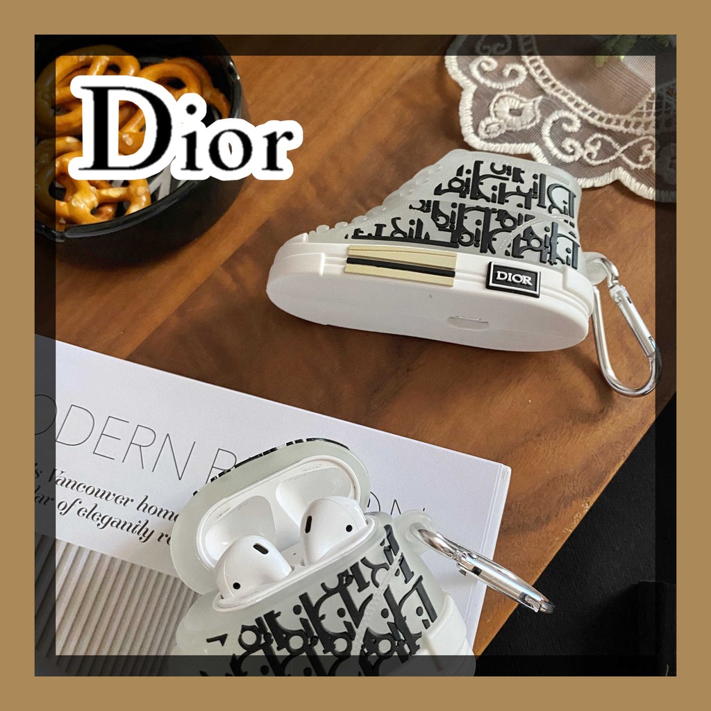 Vỏ Đựng Bảo Vệ Hộp Sạc Tai Nghe Airpods 1/2 Chống Rơi Hình Giày Dior