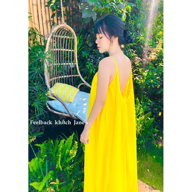 JANE'S Đầm maxi vàng xoè đi biển cực sang T175 feelback cuối | BigBuy360 - bigbuy360.vn