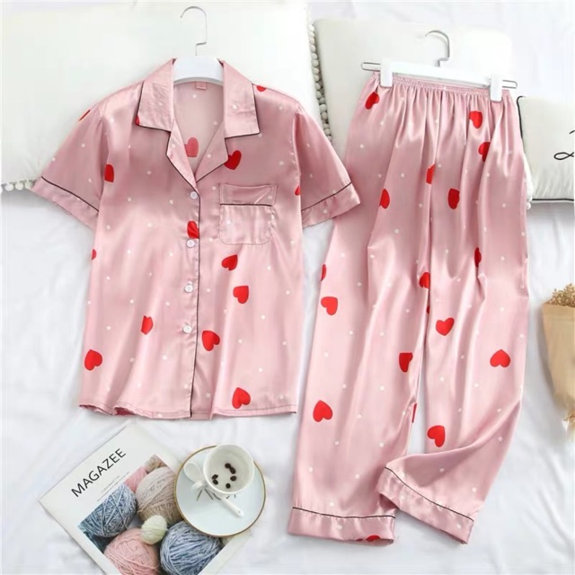 [Mã SMA071008 hoàn 10K xu đơn 0Đ] Bộ đồ pijama lụa cao cấp❣️bộ ngủ lụa quần dài-áo cộc (tơ lụa Quảng Châu) | BigBuy360 - bigbuy360.vn