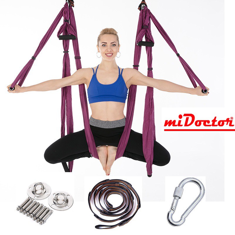 Võng tập Yoga cao cấp vải lụa siêu bền - Yoga Trapeze/Yoga Swing - Chính hãng miDoctor