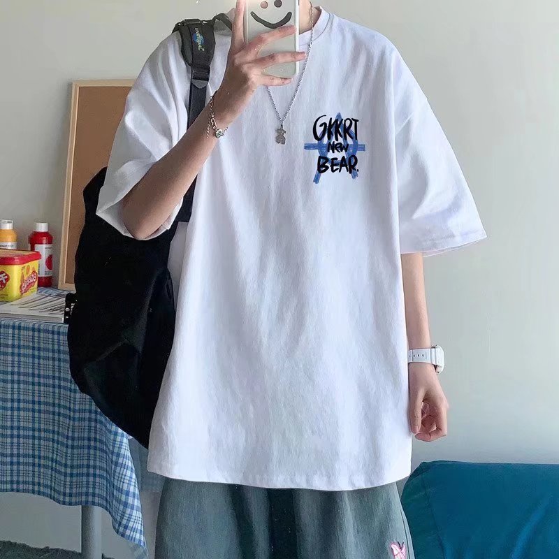 Áo Thun Tay Ngắn Dáng Rộng In Chữ Phong Cách Hip Hop Thời Trang Mùa Hè Cho Nam Và Nữ size M-8XL