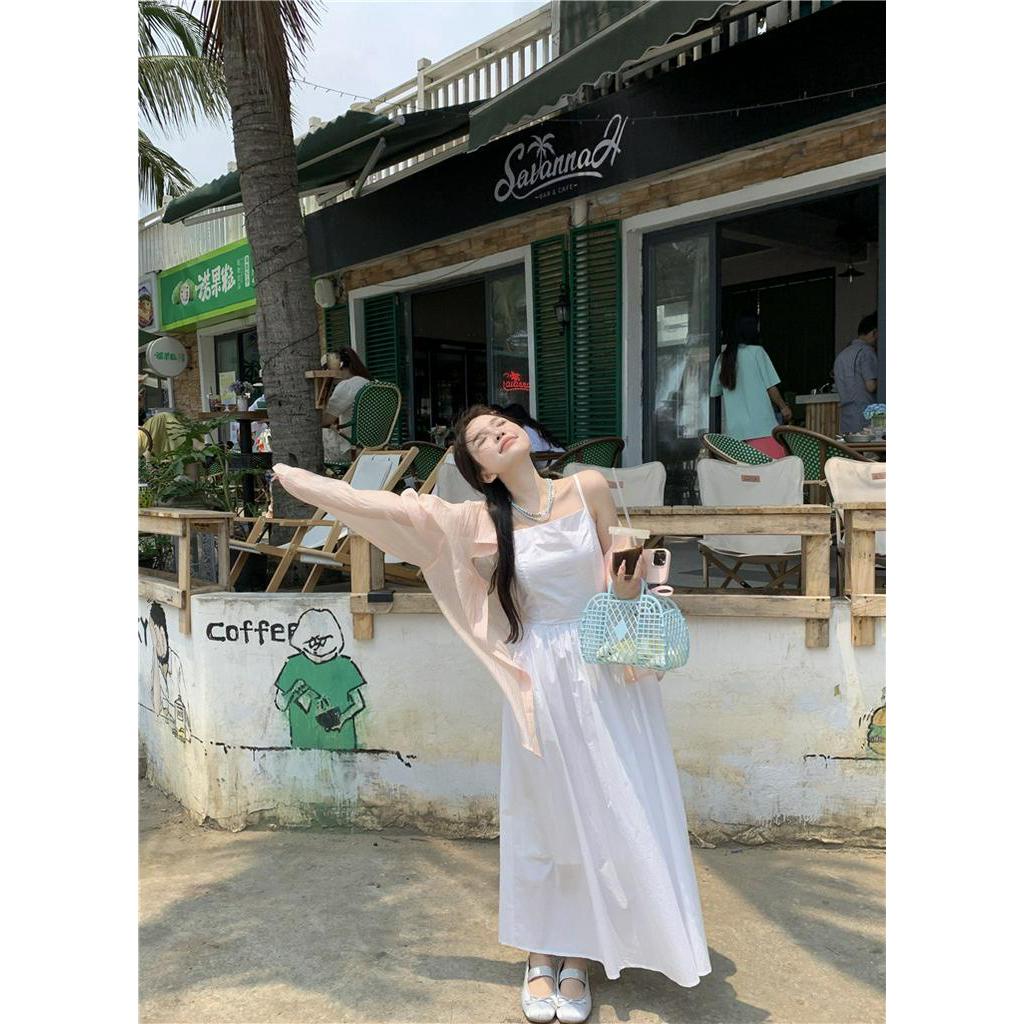 Đầm Hai Dây Dáng Dài Hở Lưng Thời Trang Đi Biển Sành Điệu 63586