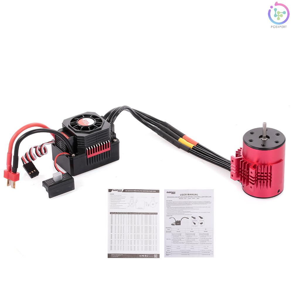 Động cơ không chổi than SURPASS HOBBY 3650 3900KV 60A ESC chống thấm nước cho xe tải điều khiển từ xa 1/10 1/8