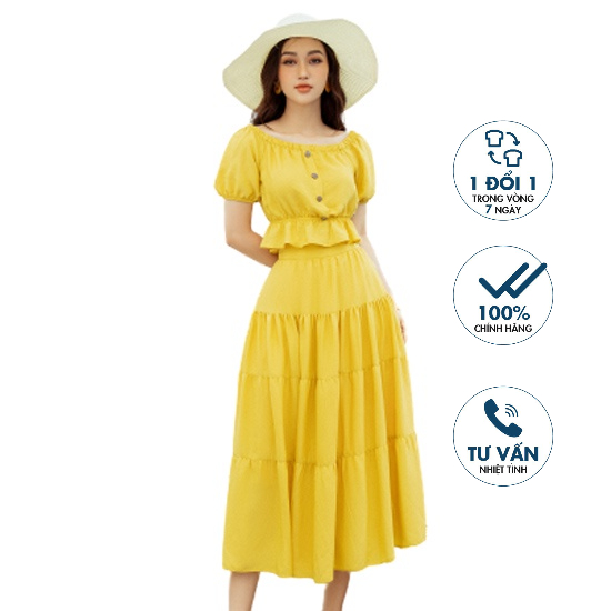 Áo Sơ mi trễ vai, chun vai, tay và gấu áo Emspo SMM2600