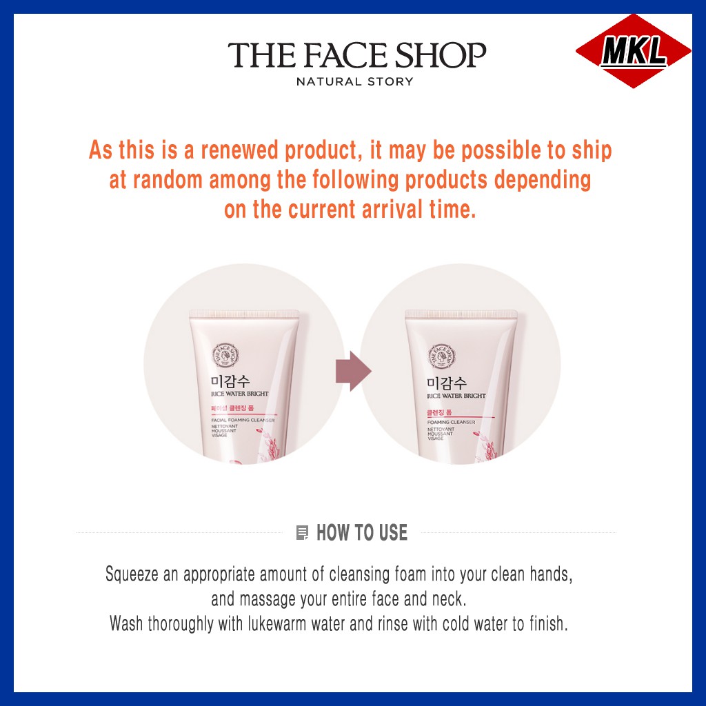 Sữa Rửa Mặt The Face Shop Chiết Xuất Gạo Làm Sáng Da 150ml/300ml