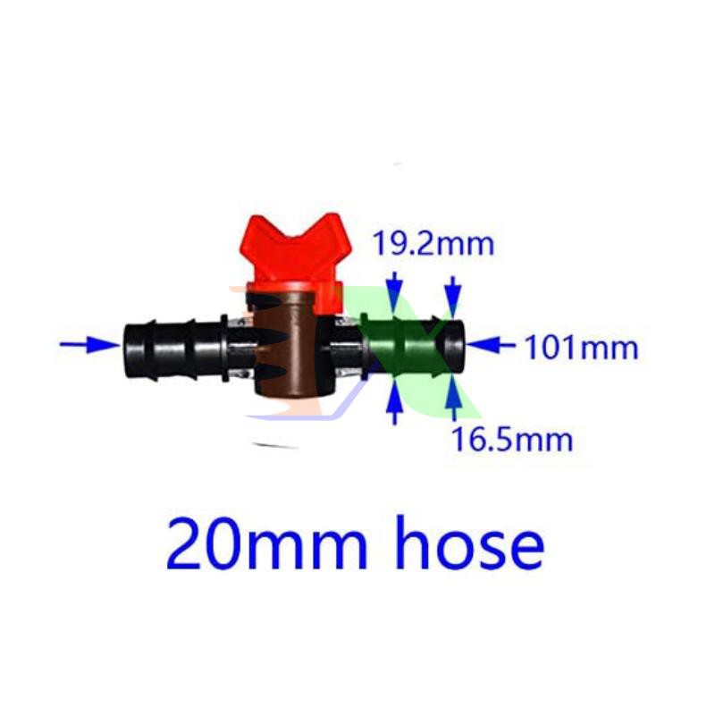 Van khóa TM-20A 2 đầu gân cho ống tưới Φ20 mm, Van khóa cho dây PE LDPE HDPE PVC