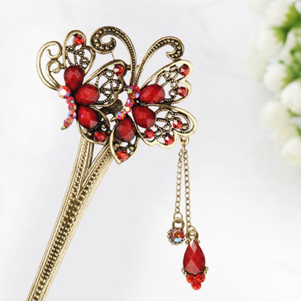 Trâm cài tóc đính kim cương giả phong cách vintage thời trang cho nữ