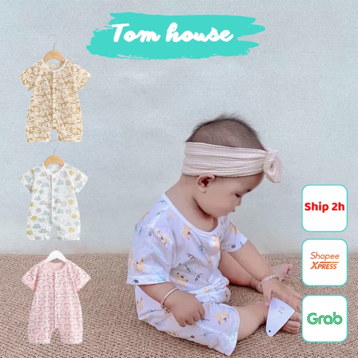 Bộ Đồ Liền Thân Cúc Giữa Cho Bé Trai Bé Gái Sơ Sinh 𝟐𝟔𝐁𝐃𝐃𝐔