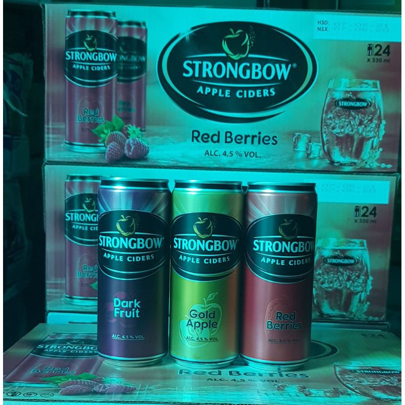 Nước táo lên men strongbow 24 lon. có đủ vị cho mọi người lựa chọn