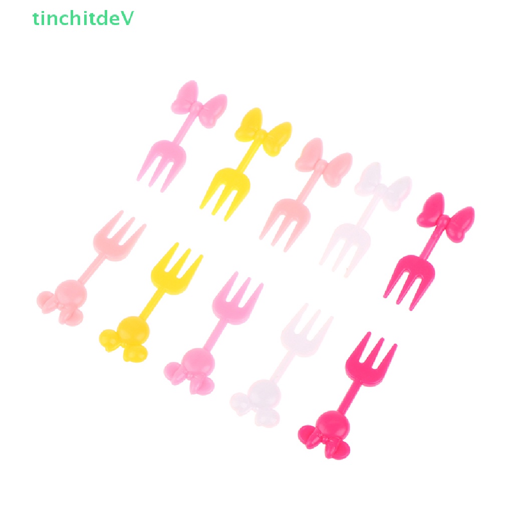 Bộ 10 Nĩa Ăn Trái Cây Tráng Miệng Bằng Thiếc Tái Sử Dụng Được Cho Trẻ Em