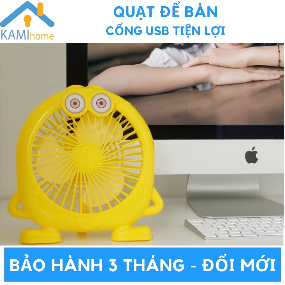 Quạt để bàn và để giường hình Minion cắm cổng USB mã 17009