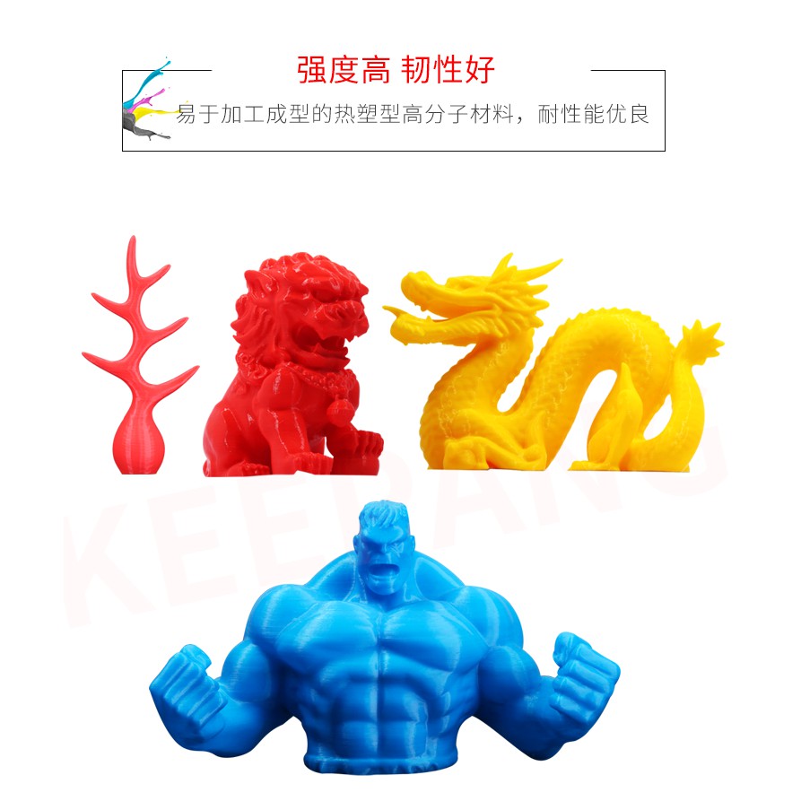 Dây Nhựa Abs / Pla / Tpu 1.75 mm 1kg Màu Đỏ / Vàng / Xanh Lá / Xanh Lá Cho Máy In 3d