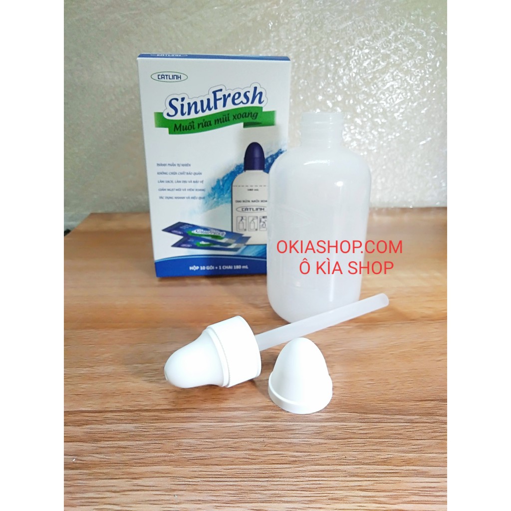 Bình Rửa Mũi Xoang Cát Linh SinuFresh Kèm 10 Gói Muối