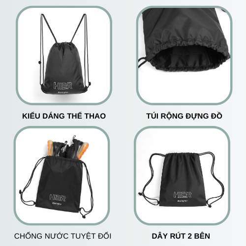 Túi đựng giày nam đá bóng dây rút thể thao Hier Bag TX01