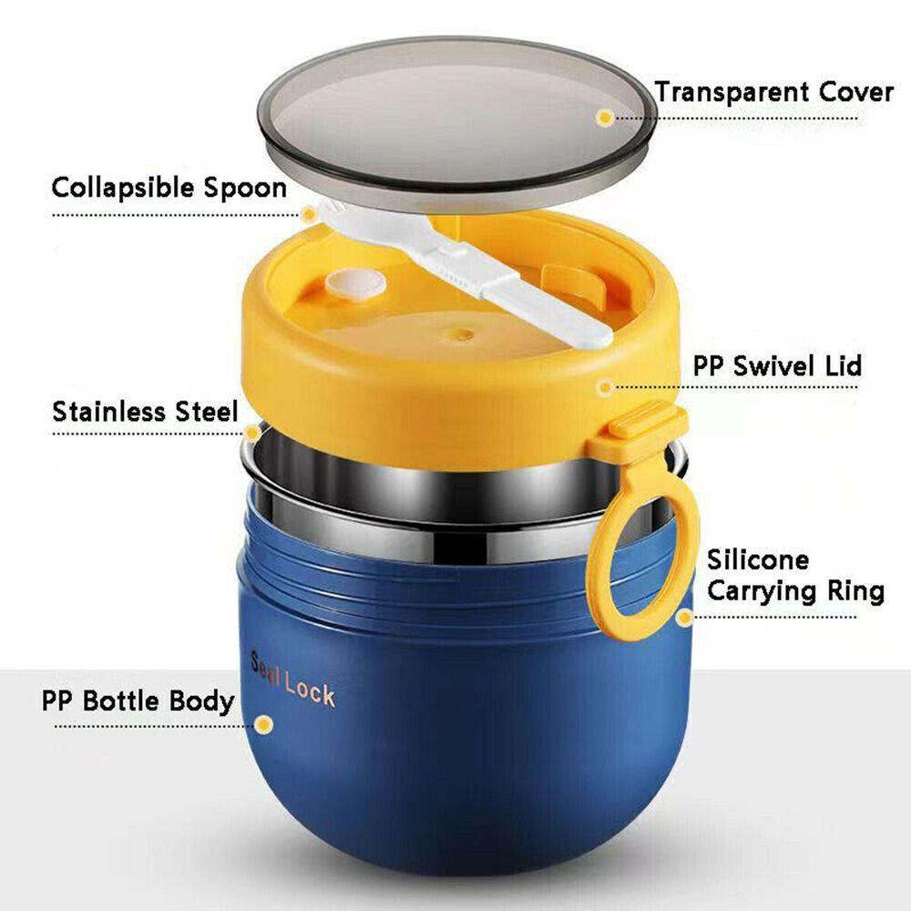 Hộp Đựng Cơm Trưa Giữ Nhiệt Dung Tích 1 600ML Tiện Dụng