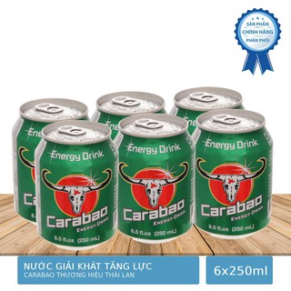 Lốc 6 Lon Nước Tăng Lực Giải Khát Carabao 6x250ml