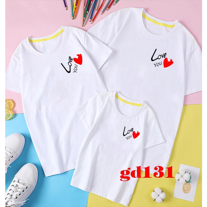 Áo đồng phục gia đình in logo trái tim -- [Giá niêm yết là giá của 1 áo]