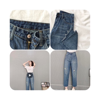 Quần baggy jean nữ cạp cao