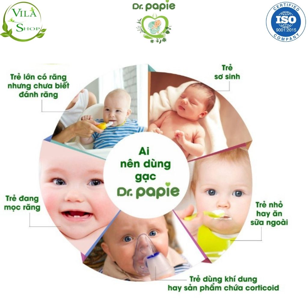 Hộp Gạc Rơ Lưỡi/ Gạc Răng Miệng Dr.Papie Làm Sạch và Bảo Vệ Răng Miệng Cho Bé