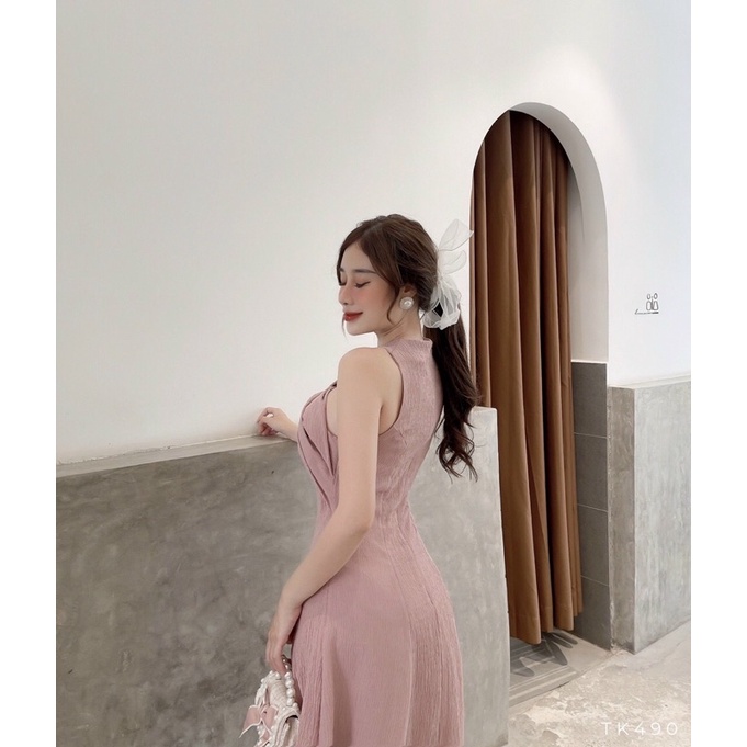 Đầm xoè xoắn ngực / Đầm dự tiệc hàng thiết kế cao cấp