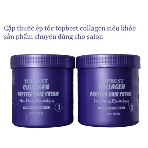 Cặp thuốc ép tóc Topsbest Siêu Khỏe bóng mượt 1000ml