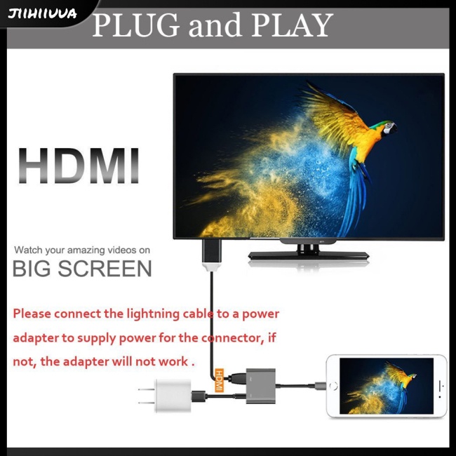 Đầu Chuyển Đổi Cổng Lightning Sang HDMI 1080P HD Cho iPhone / iPad / iPod