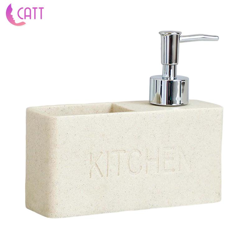 [Dadada1] Bình Đựng Xà Phòng Dạng Lỏng Và Giá Đỡ Bọt Biển Bằng Nhựa Resin Gọn Gàng