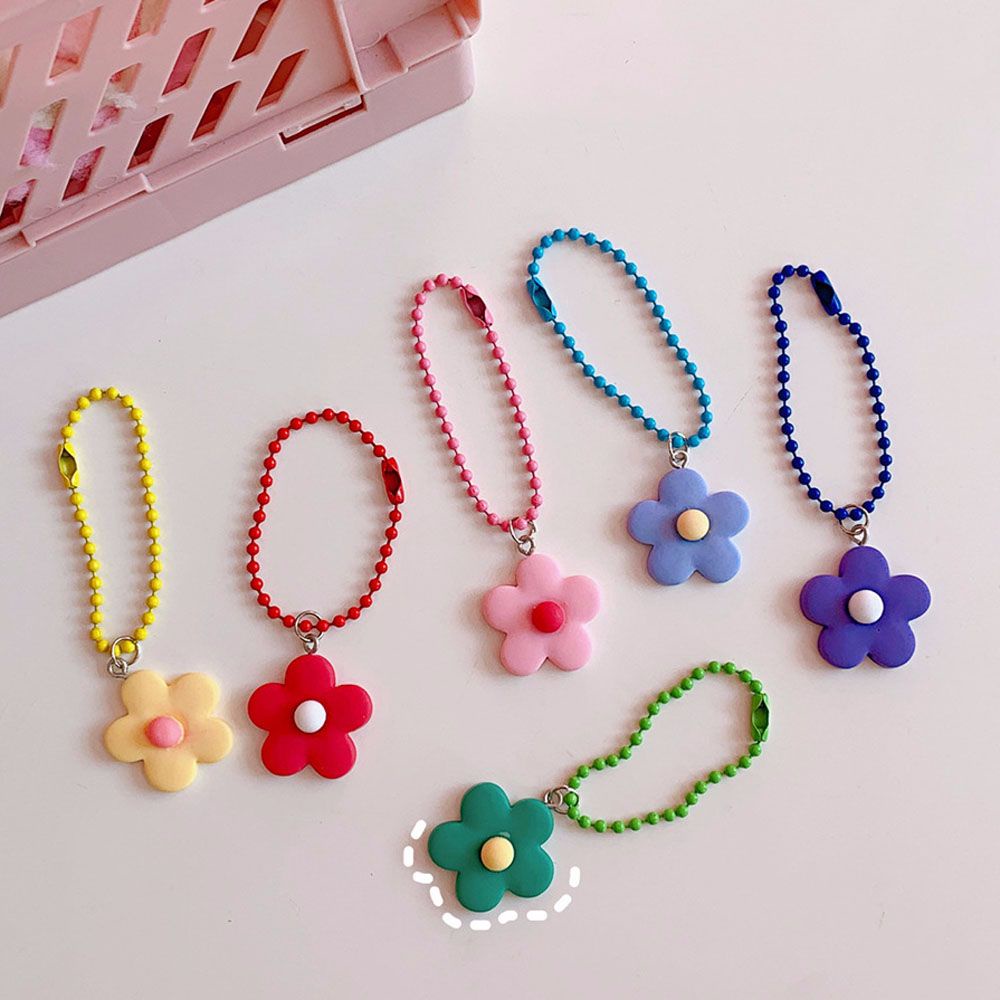 Móc Chìa Khóa Xe Hơi Họa Tiết Hoa Cầu Vồng Dễ Thương Đơn Giản