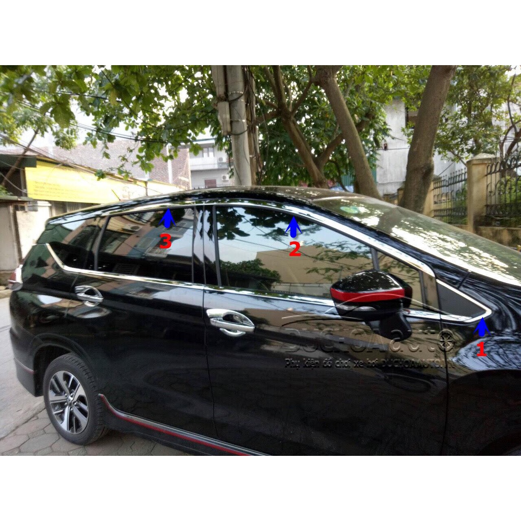 Nẹp Chân Kính, Viền Cong Kính Cho Xe Mitsu Xpander 2018 2019 2020 2021