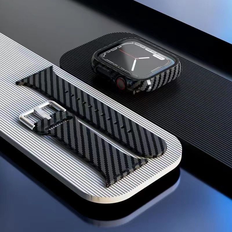 Ốp Bảo Vệ Bằng PC Cứng + Kính Cường Lực + Dây Đeo Cho Applesmart Iwatch 49 / 45 / 41 / 44 / 40 / 42 / 38mm Series Ultra / 8 / 7 / SE / 6 / 5 / 4 / 3 /