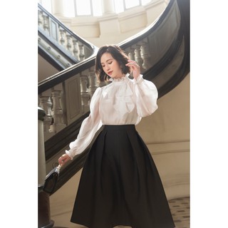 Chân váy taffeta đen xoè -hbz290