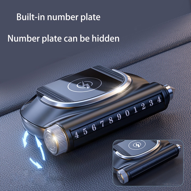 Bộ Sạc Điện Thoại Không Dây 15W Hỗ Trợ Thẻ Số USB Cho Xe Hơi