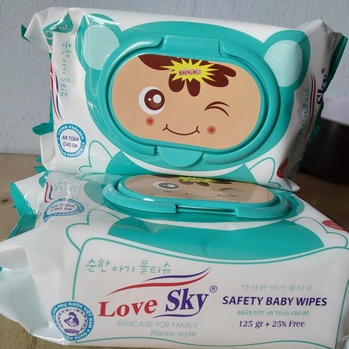 Khăn lau ướt Lovely Sky 125 gram không mùi 150 miếng