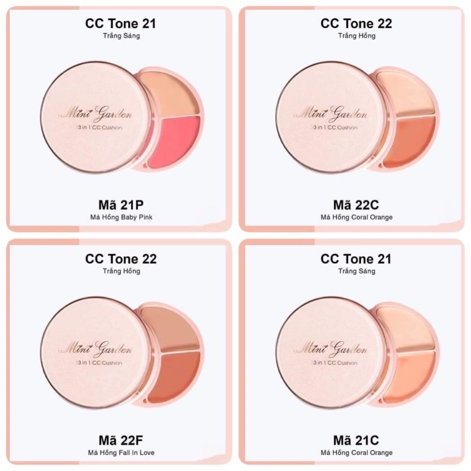 MINI GARDEN 3 IN 1 CC CUSHION - Phấn Nước Mini Garden 3 Trong 1 SPF 40+ PA+++