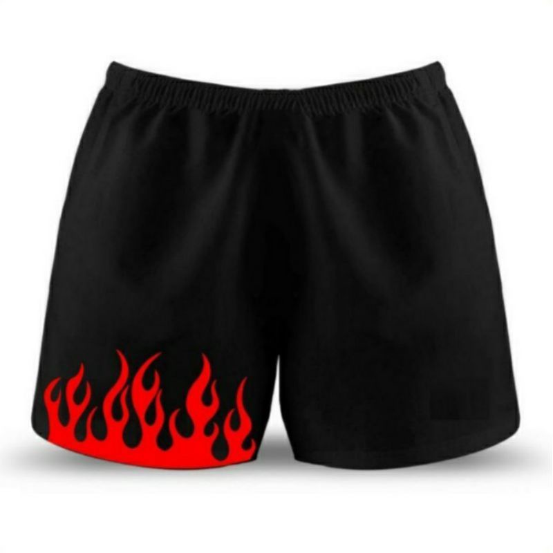 Quần boxer Dày Cao Cấp Cho Người Lớn In Hình Ngọn Lửa/Lái Lửa Màu Đỏ/Đen/Đỏ Cao Cấp Mới Nhất