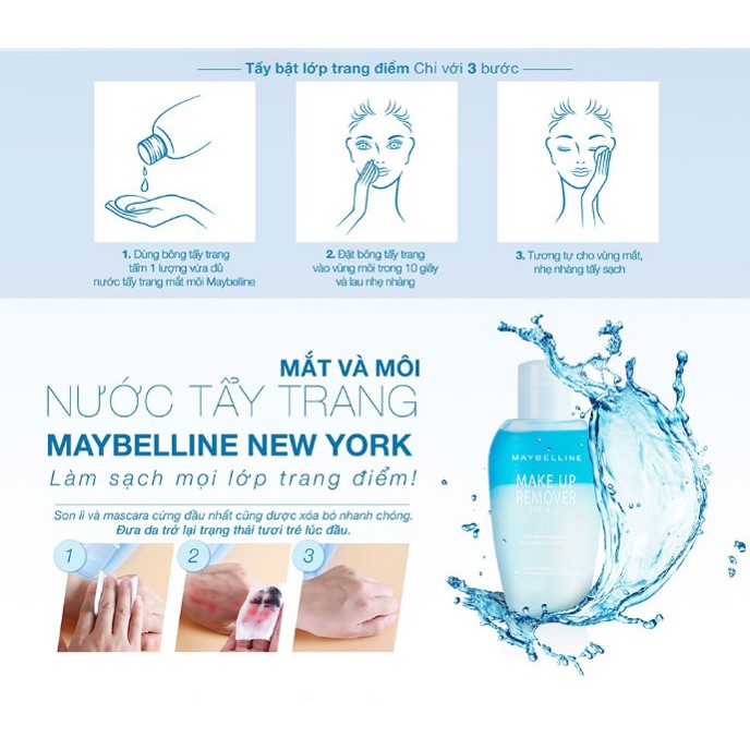 Nước Tẩy Trang Mắt và Môi Maybelline New York Eye &amp; Lip Makeup Remover 40ml