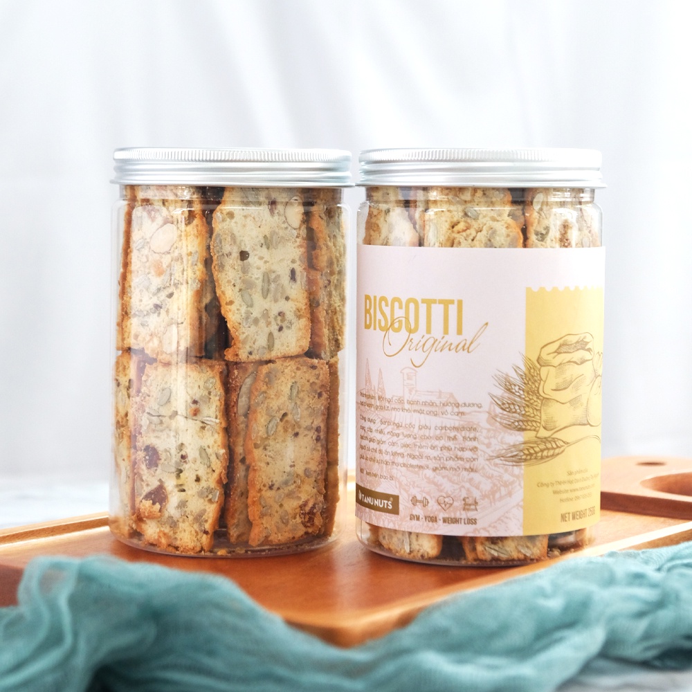 Biscotti ngũ cốc ăn kiêng TANU NUST, bánh biscotti nguyên cám mix hạt dinh dưỡng giúp ăn kiêng, giảm cân