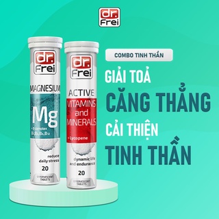 Combo Tinh Thần Viên Sủi Dr. Frei Active Vitamin (20 viên) và Magnesium (20 viên)