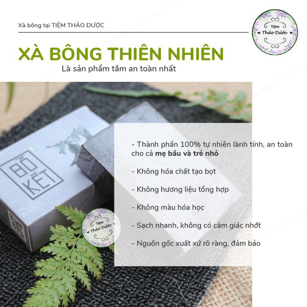 Xà Phòng Xà bông Bồ Kết Organic Sạch Mát Da Sát Khuẩn Gội ĐầuDạng Sáp 100gr Hàng Chính Hãng - tuancase75