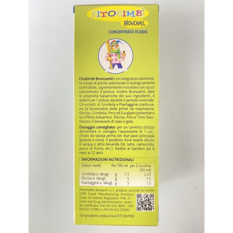 Broncamil Fitobimbi Giảm ho, long đờm, thông thoáng đường hô hấp chai 200ml Fitobimbi Broncamil