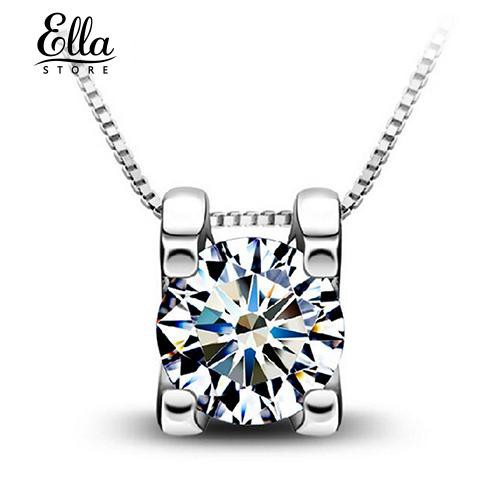 Ellastore Women Cubic Zirconia Pendant Silver Plated Drop for Necklace Chain