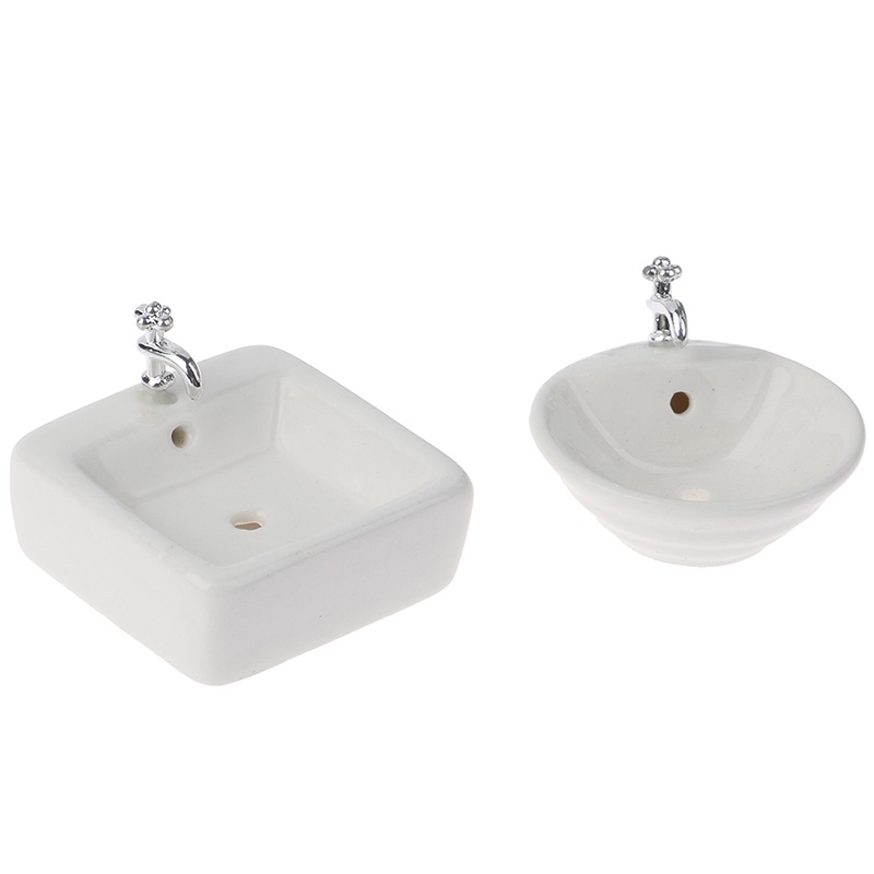 Chậu Rửa Mặt Bằng Gốm Tỉ Lệ 1: 12 Trang Trí Nhà Búp Bê