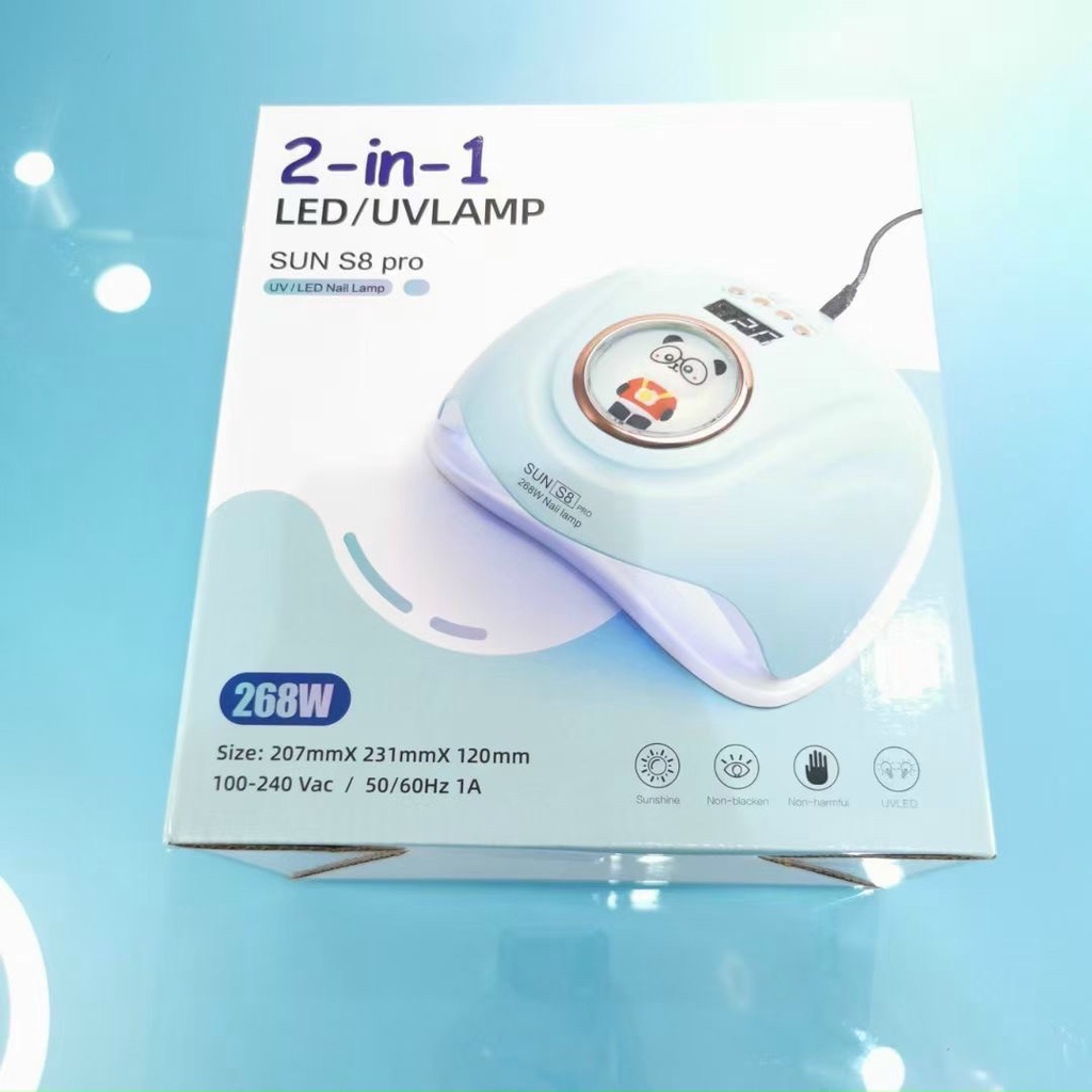 Máy hơ gel 2in1 Sun s8 pro 268W 57 bóng đèn - - bảo hành 3 tháng – Sushi nail mi