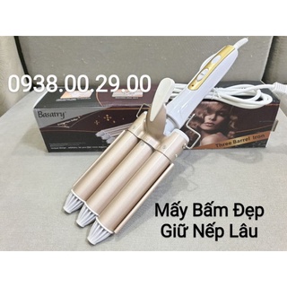 Máy kẹp tóc xoăn sóng nước 3 trục phi ống 25mm. cây bấm tóc tạo kiểu xoăn gợn sóng.