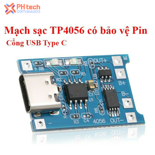 Module sạc pin tp4056 1a micro type-c - ic bảo vệ quá dòng - quá áp