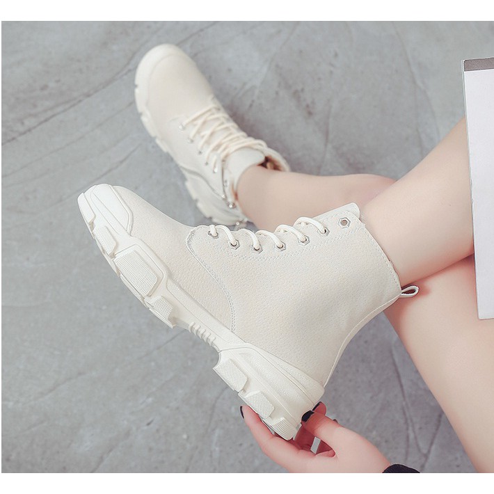 Có ảnh thật - Giày boot nữ cổ lửng không độn đế phong cách Hàn Quốc B135 . new new new . 2020 K . : : : * ' ; ₜ .
