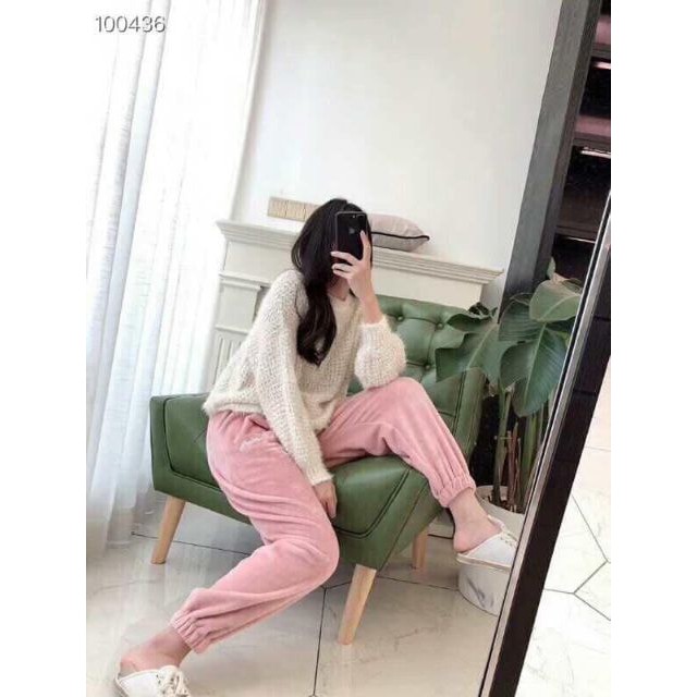 Quần ngủ nhung lông êm mịn cho nữ | BigBuy360 - bigbuy360.vn