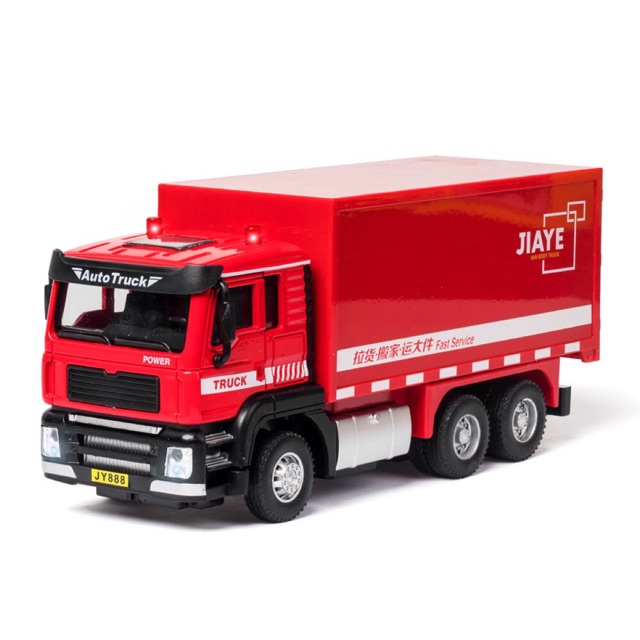 Ảnh thật  Mô Hình 1:50 Xe Tải Auto Truck Jiaye Màu Đỏ 16cm