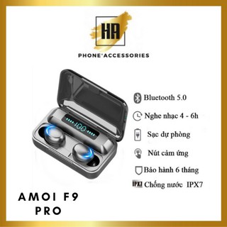 Tai nghe bluetooth AMOI F9 pro công nghệ mới nhất cảm ứng đa điểm đốc sạc tiện dụng/Huonganh