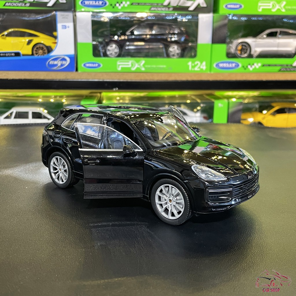 Mô hình xe ô tô Porsche Cayenne Turbo Hãng Welly FX tỉ lệ 1:24 màu đen